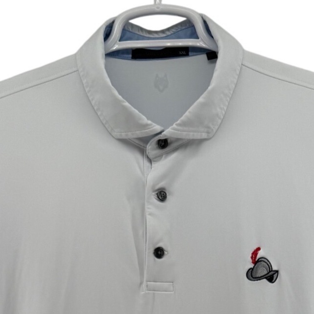 Greyson Mens XXL Gray Short Sleeve Golf Polo Helmet Logo Performance Stretch